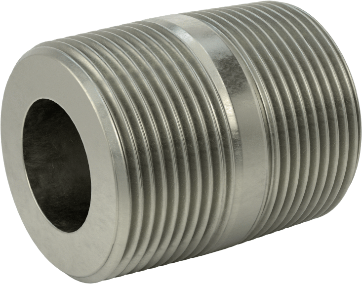 Süper Kalın Cidarlı Boru Nipeli, Çelik, Her İki Ucu Dişli, 1-1/4 NPT, 2" Uzunluk