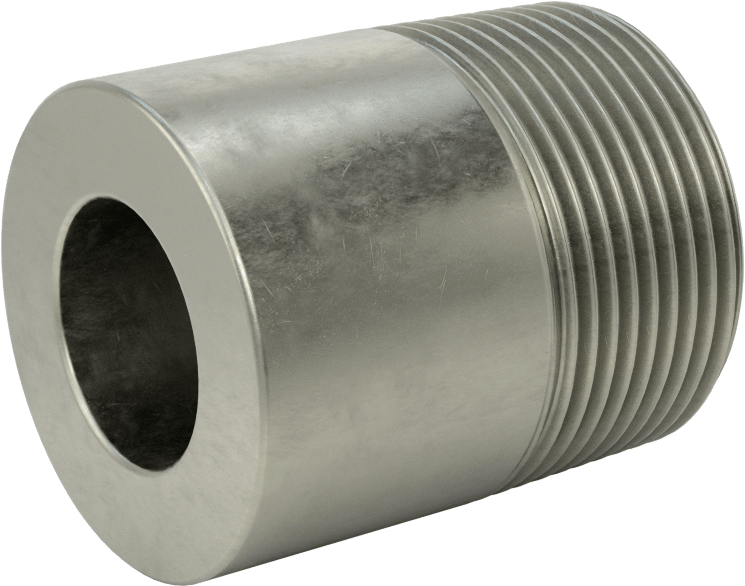 Süper Kalın Cidarlı Boru Nipeli, Çelik, Bir Ucu Dişli, 1-1/4 NPT, 2" Uzunluk