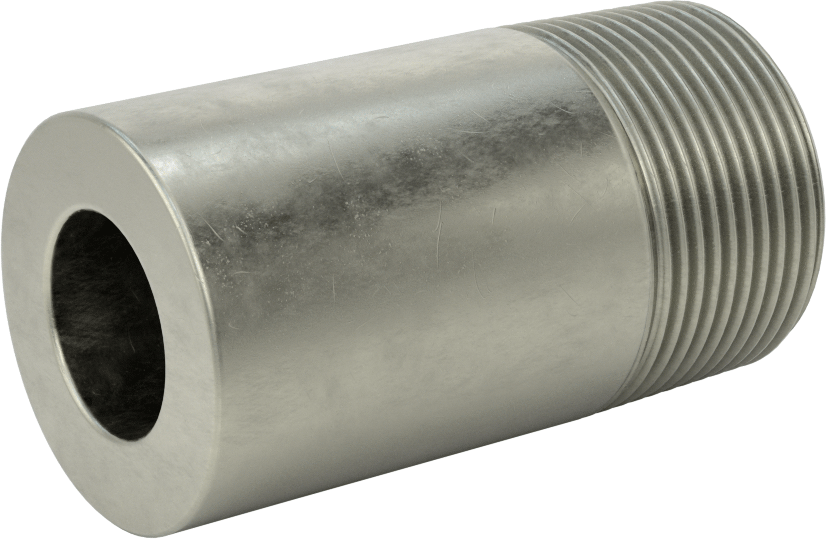 Süper Kalın Cidarlı Boru Nipeli, Çelik, Bir Ucu Dişli, 1-1/4 NPT, 3" Uzunluk