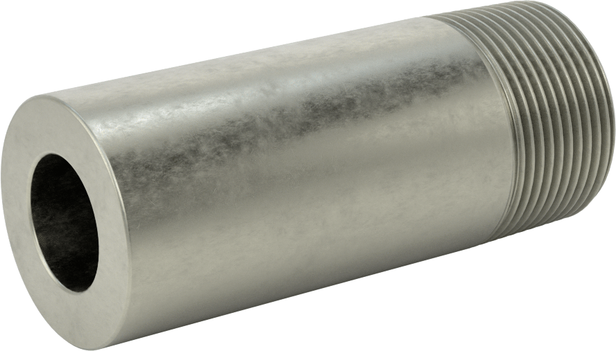 Süper Kalın Cidarlı Boru Nipeli, Çelik, Bir Ucu Dişli, 1-1/4 NPT, 4" Uzunluk