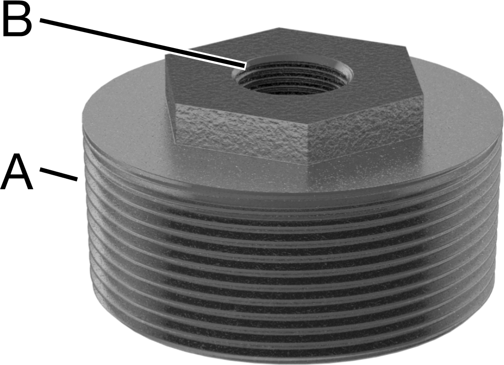 Düz Tanklar için Düşük Basınçlı Bağlantı Parçası, Demir, Burç Redüksiyon Adaptörü, 2 Erkek x 3/8 Dişi NPT
