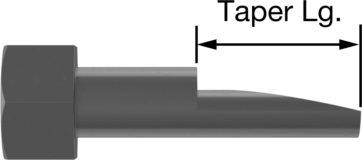 Çarpma Yapmayan Altıgen Başlı Hizalama Pimi, 7/8" flanş cıvata delikleri için, 4-1/4" Toplam Uzunluk