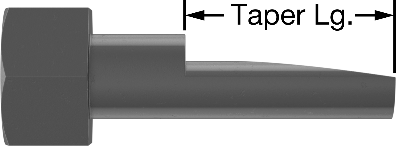 Çarpma Yapmayan Altıgen Başlı Hizalama Pimi, 1-5/8" Flanş Cıvata Delikleri için, 8-3/4" Toplam Uzunluk