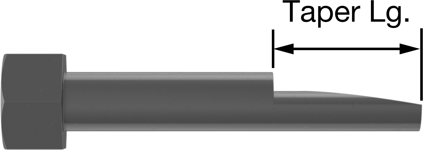 Çarpma Yapmayan Altıgen Başlı Hizalama Pimi, 1-1/4" Flanş Cıvata Delikleri için, 9-1/2" Toplam Uzunluk