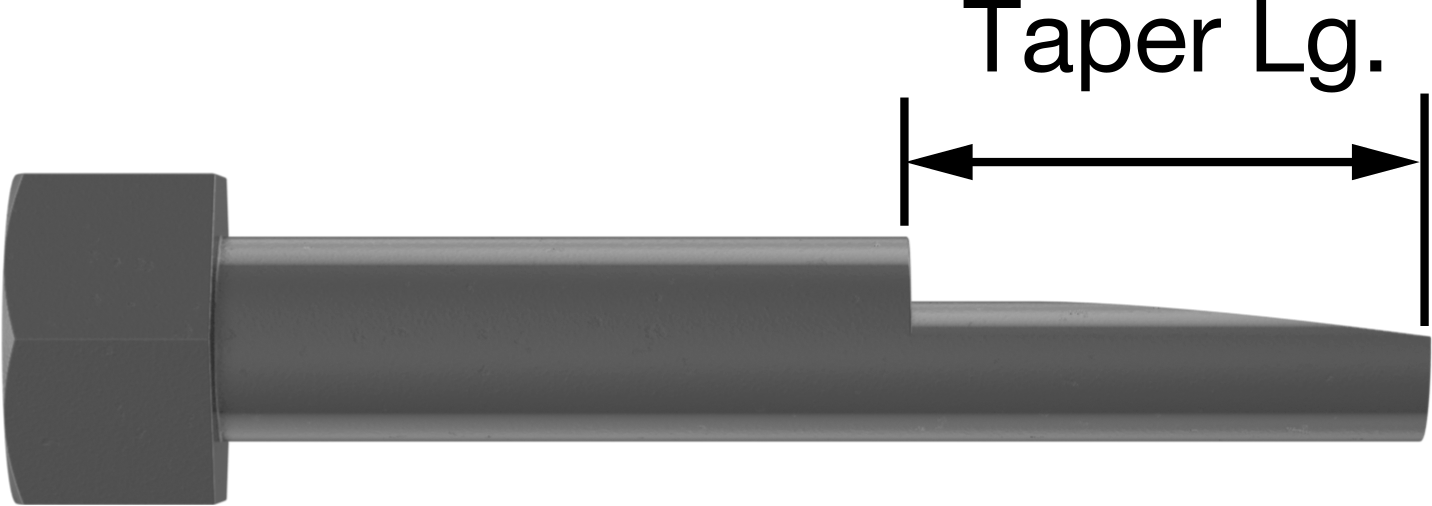 Çarpma Yapmayan Altıgen Başlı Hizalama Pimi, 1-3/8" Flanş Cıvata Delikleri için, 10-1/2" Toplam Uzunluk