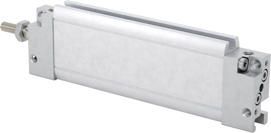 İnce Profilli Esnek Montajlı Hava Silindiri, Dönmeyen, Çift Etkili, 1/2" Delik, 2-1/2" Strok