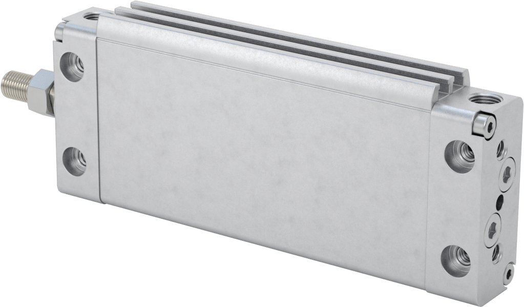 İnce Profilli Esnek Montajlı Hava Silindiri, Dönmeyen, Çift Etkili, 1-1/4" Delik, 3-1/2" Strok