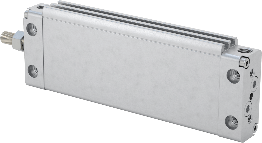 İnce Profilli Esnek Montajlı Hava Silindiri, Dönmeyen, Çift Etkili, 1-1/4" Delik, 4-1/2" Strok