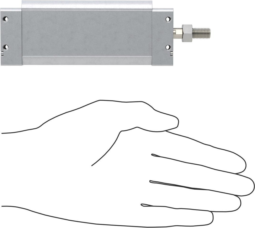 İnce Profilli Esnek Montajlı Hava Silindiri, Dönmeyen, Çift Etkili, 11/16" Delik, 2-1/2" Strok