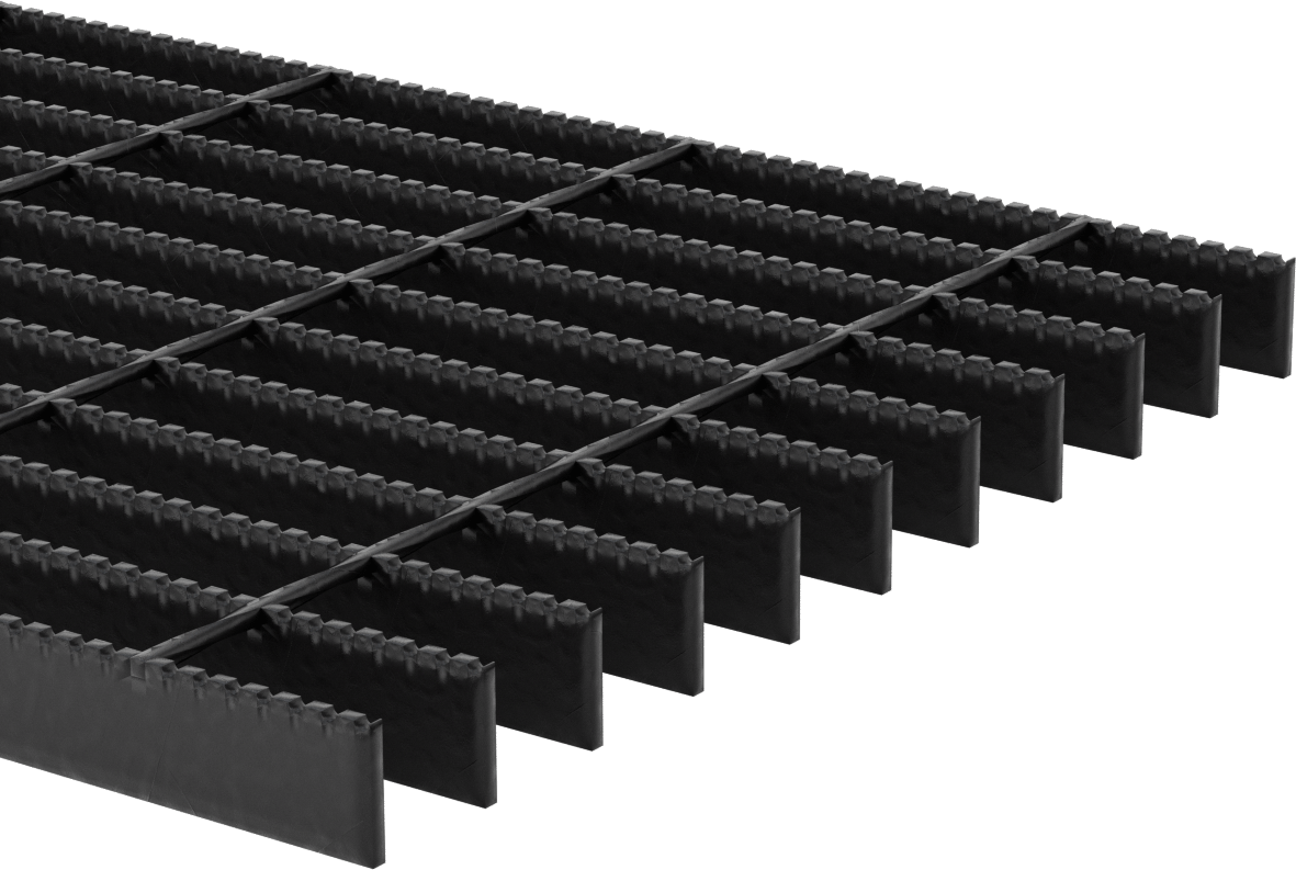Tırtıklı Çelik Çubuk Izgara, Toz Kaplamalı, 1“ Yüksek x 1/8” Genişlikli Yatak Çubuğu