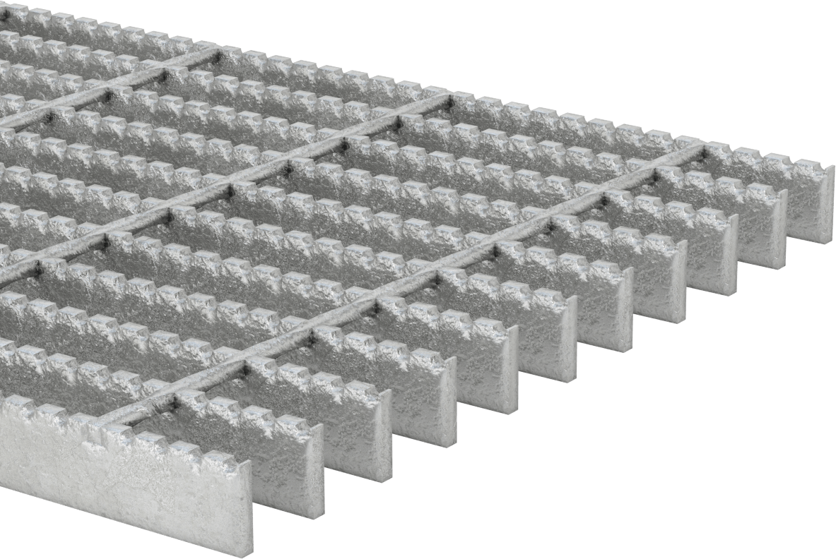 Tırtıklı Çelik Çubuk Izgara, Galvanizli, 1“ Yükseklik x 3/16” Genişlik Yatak Çubuğu