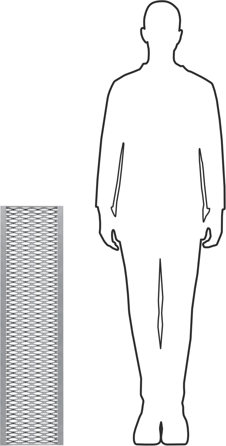 Tahta Izgaralı Merdiven Basamağı, Tırtıklı, Galvanizli Çelik, 36“ Genişlik x 9-1/2” Derinlik x 2" Yükseklik