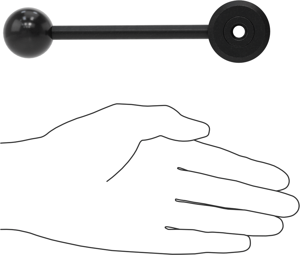 Çelik Ayarlanabilir Tutamak, 3/8"-16 Dişli Delikli, 1-1/16" Çıkıntı