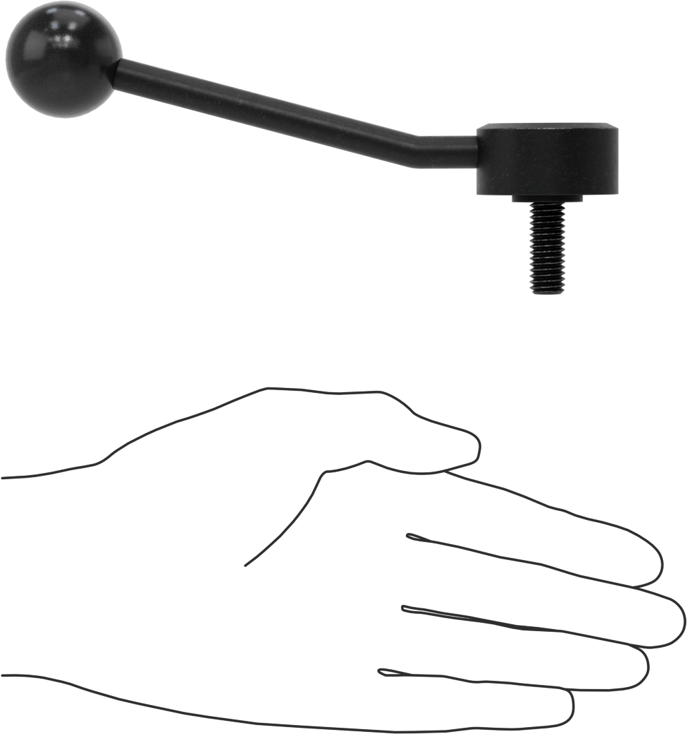 Çelik Ayarlanabilir Tutamak, 3/8“-16 Dişli 1” Uzunlukta Saplamalı, 2-1/8" Çıkıntı