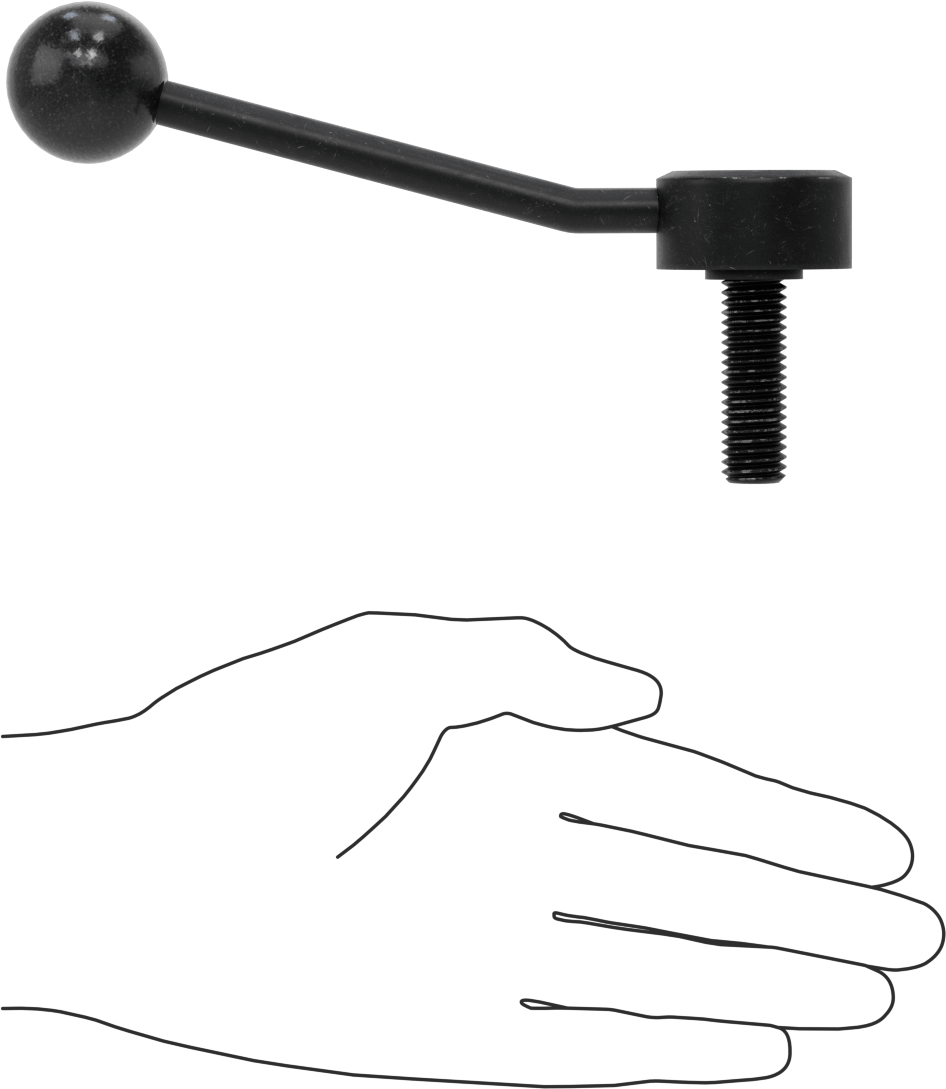 Çelik Ayarlanabilir Tutamak, 1/2“-13 Dişli 1-9/16” Uzunlukta Saplama, 2-1/8" Çıkıntı