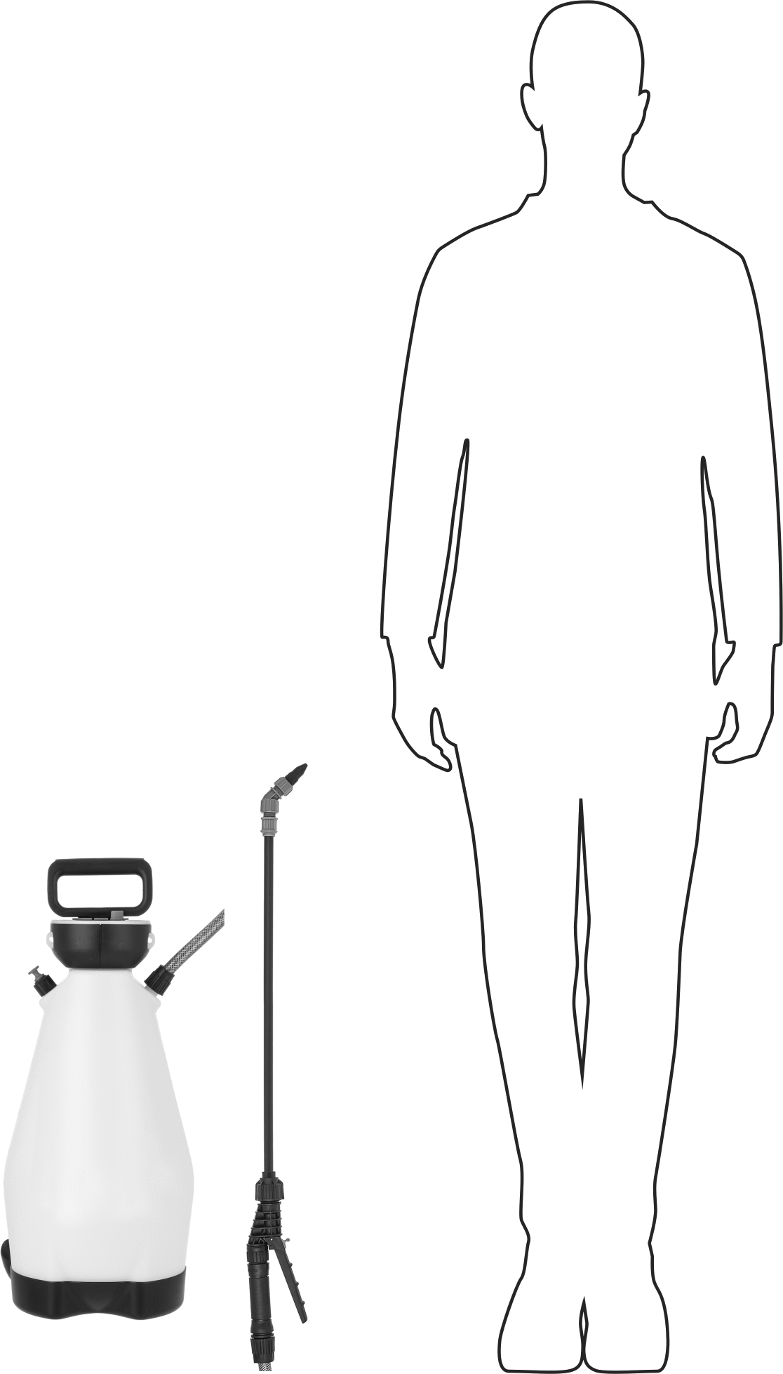 Plastik El Pompalı Püskürtücü, Düz/Sis/Akış Dağıtımı, 3 Galon Kapasite, 10" Çap