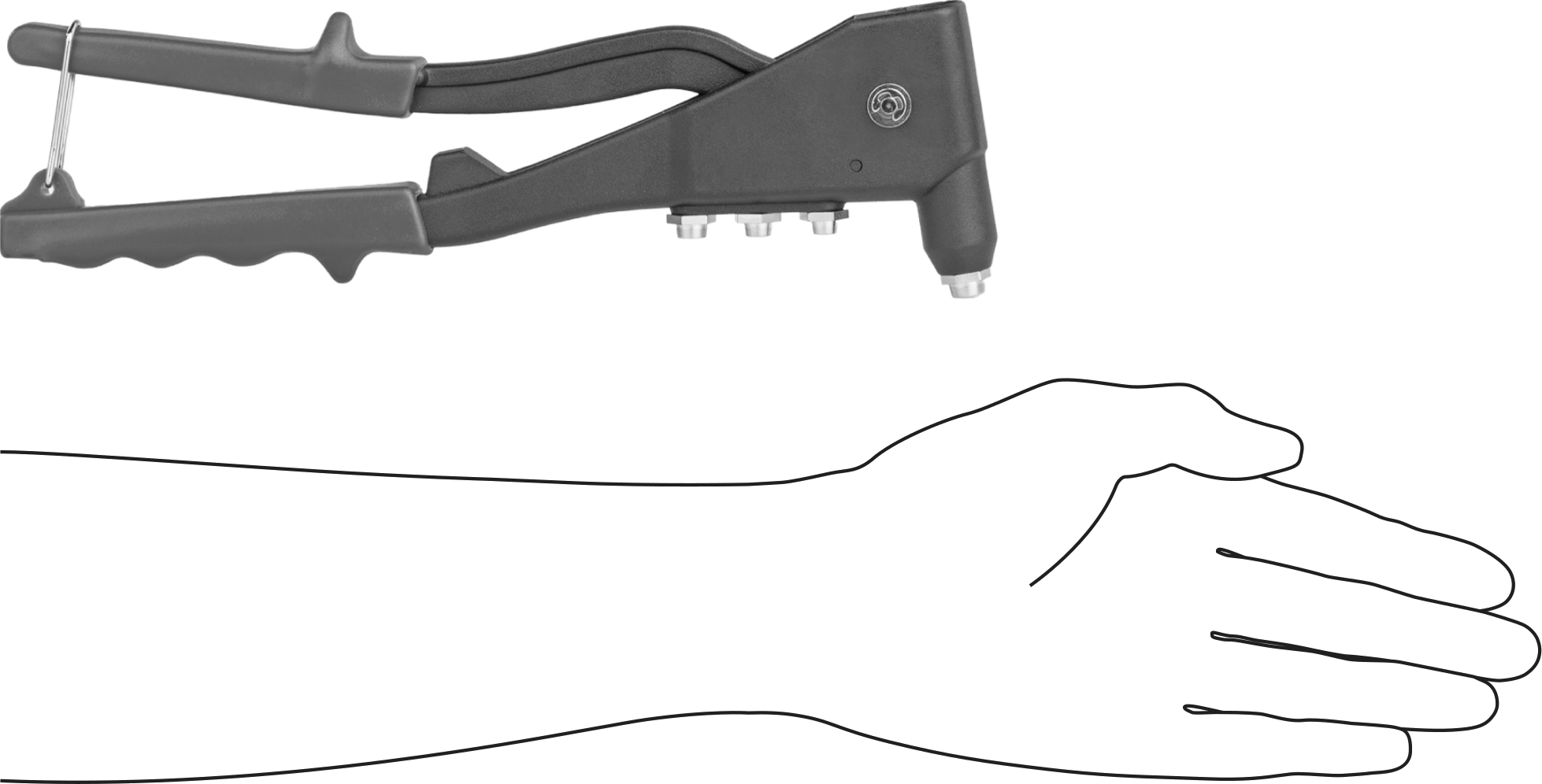 Kör Perçinler ve Perçin Somunları için Alet, 3/4“ Çap x 1-1/4” Uzun Burun, 10-1/2" Uzunluk