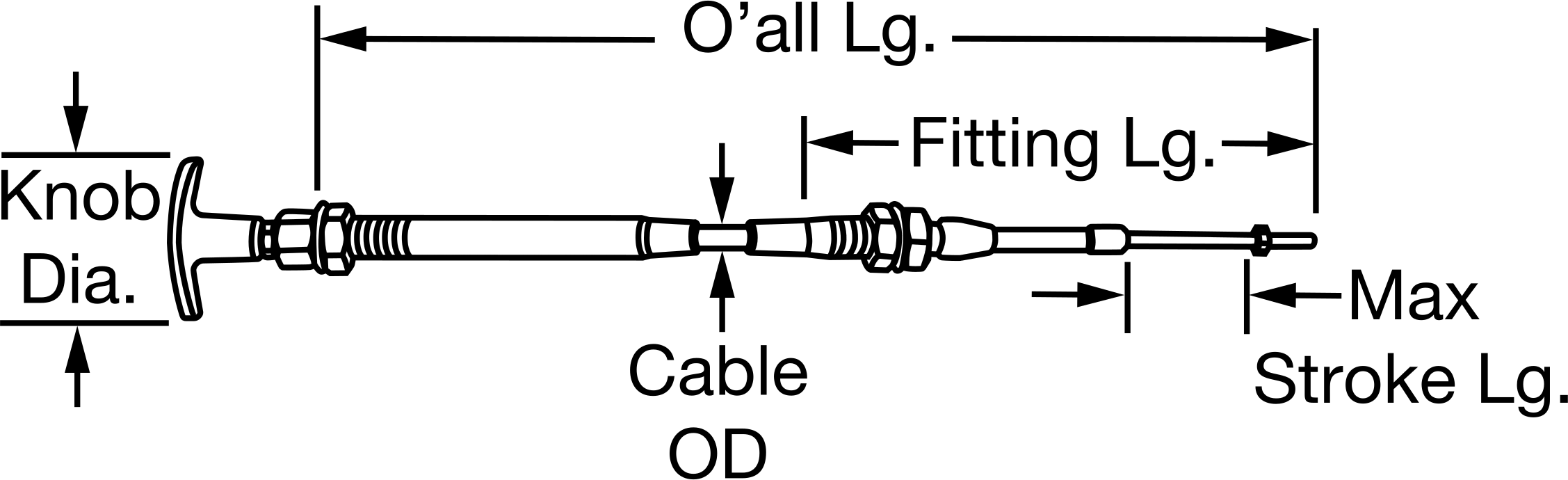 With Knob (Shown Fully Extended on Fitting End)