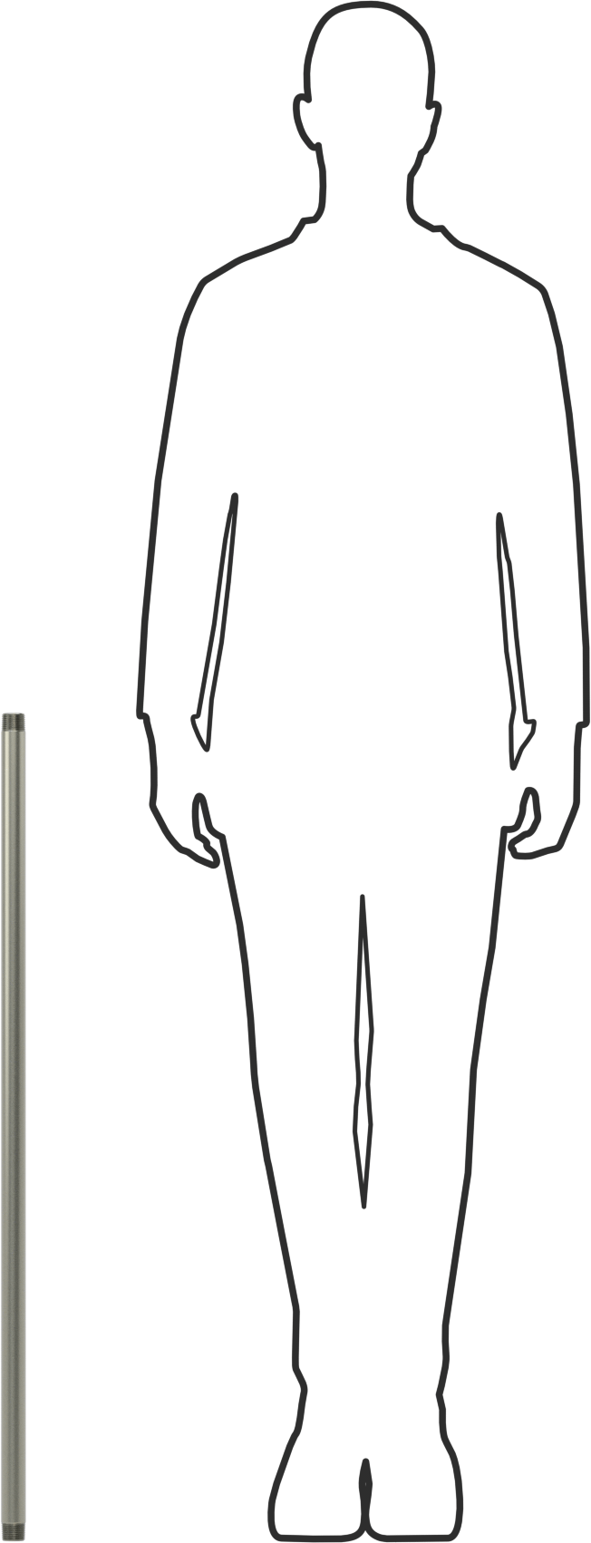 Süper Kalın Cidarlı Boru, Çelik, Her İki Ucu Dişli, 3/4 NPT, 36" Uzunluk