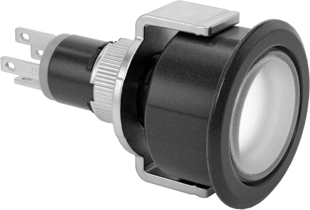 Gömme Montajlı 16 mm Panel Montajlı Basmalı Düğme Anahtarı, Basmalı Sıfırlama Mekanizmalı, Aydınlatmalı, Bakımlı