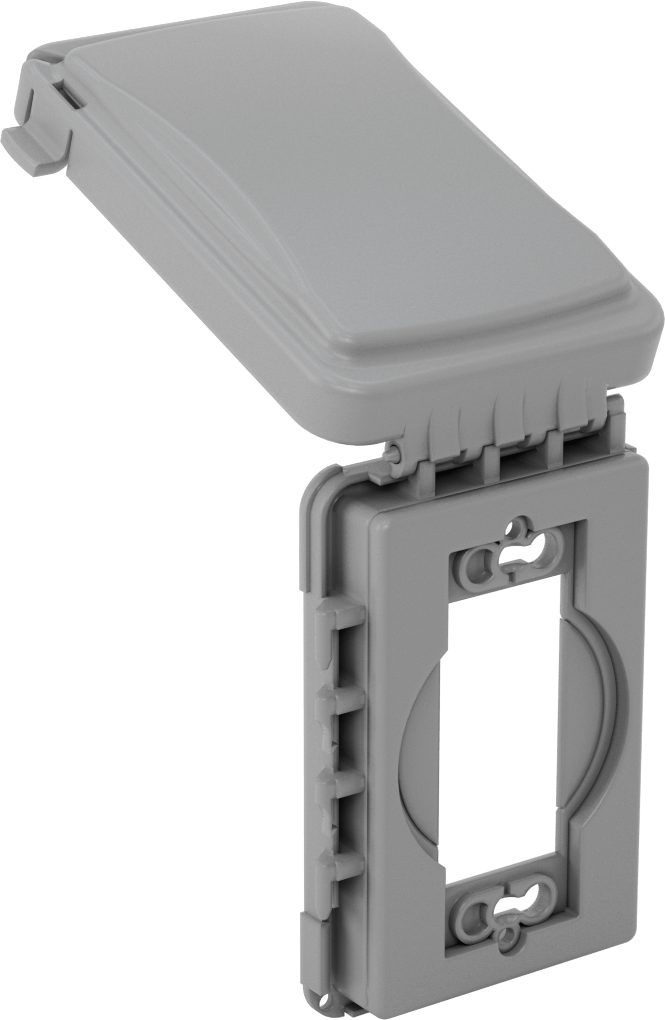 Hava Koşullarına Dayanıklı Priz Kutusu için Kapak, Kullanım Sırasında Korunmalı, Opak, for1Device, 3-3/16" Yükseklik