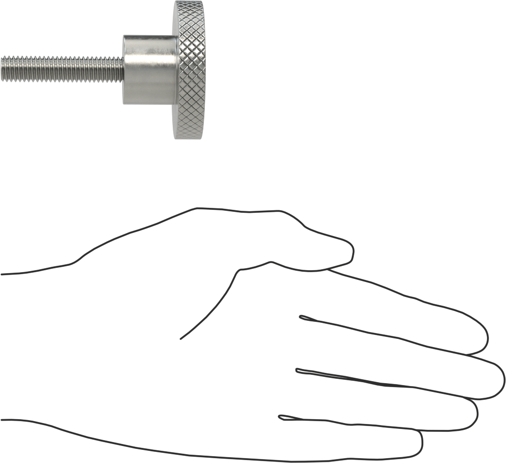 Kolay Temizleme Düğmesi, 3/8"-16 Dişli Saplamalı