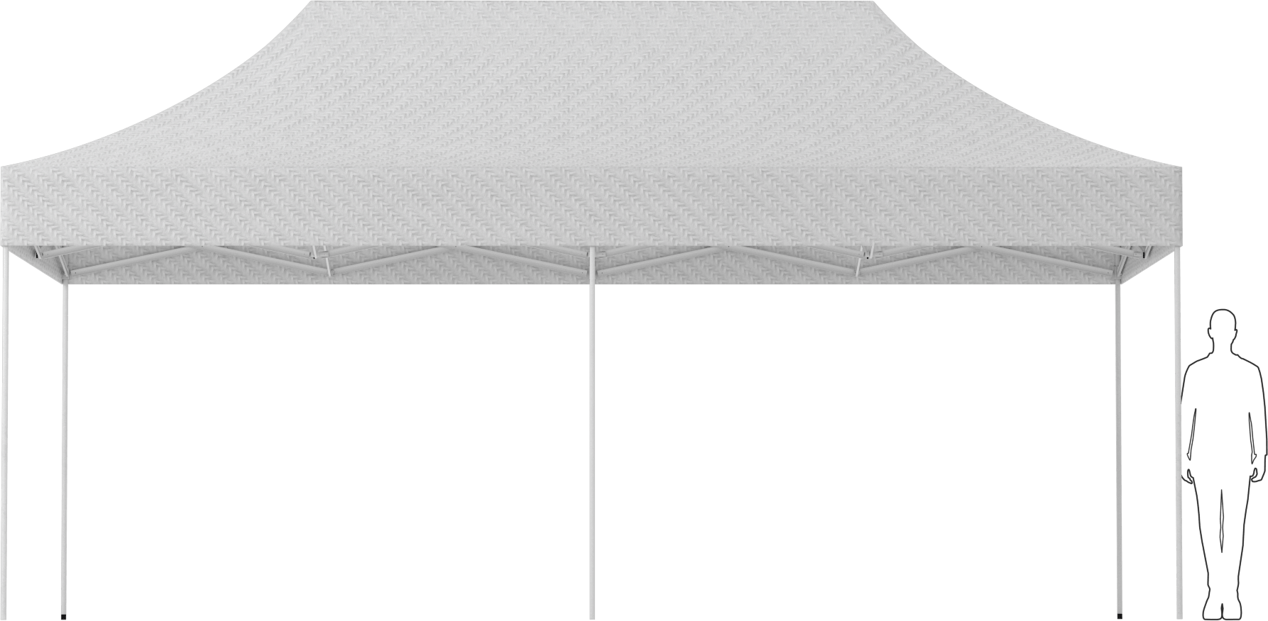 Açılır Çadır, 20' Genişlik x 10' Derinlik, 6 Ayak, Beyaz