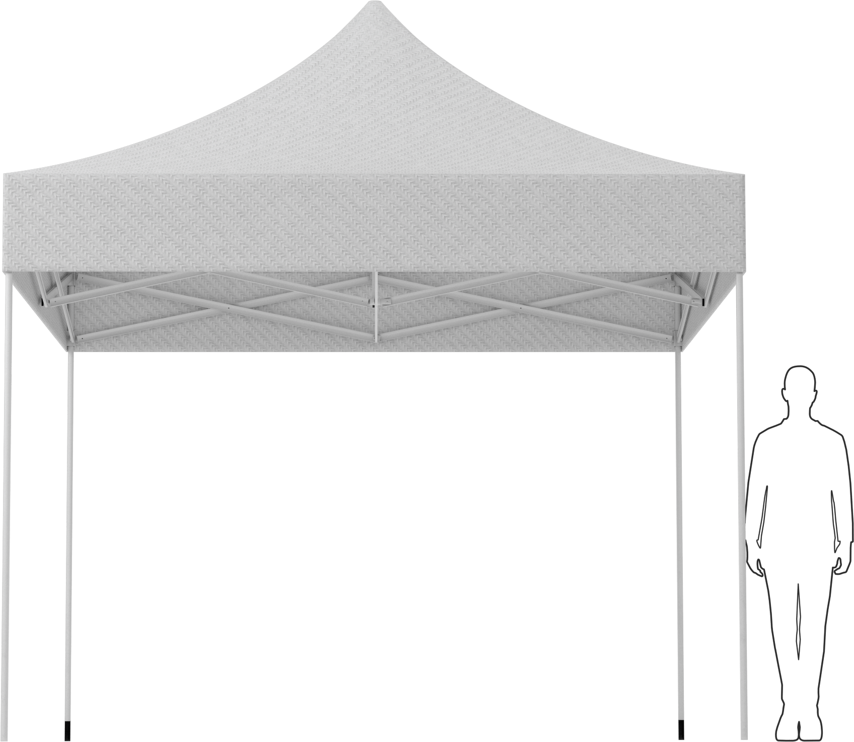Açılır Çadır, 10' Genişlik x 10' Derinlik, 4 Ayak, Beyaz
