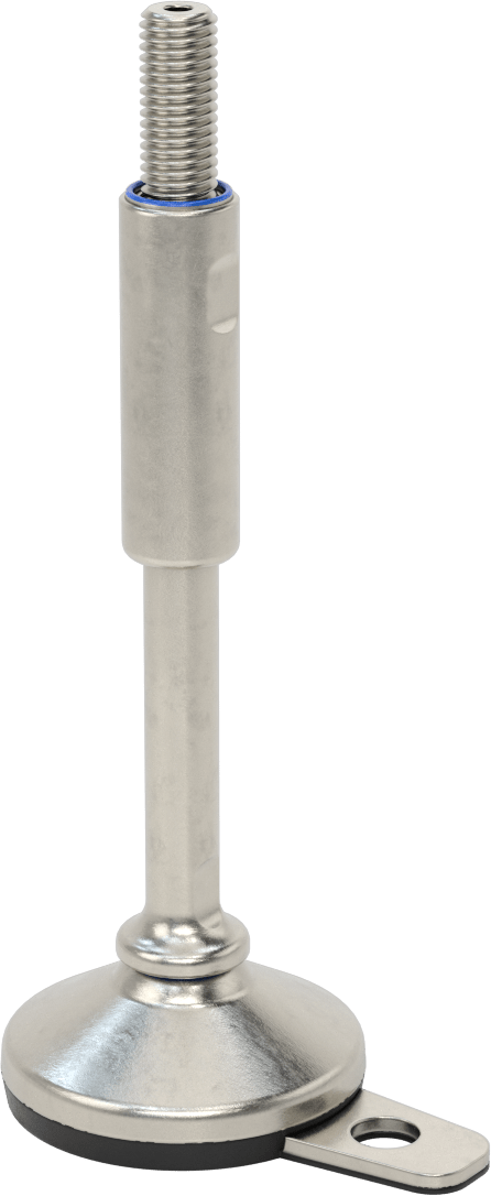 Dişli Saplamalı Sıhhi Döner Seviyeleme Montajı, Sabit Tutucu, 1 Ofset Delik, 4-1/8“ Uzunluk x 5/8”-11 Diş