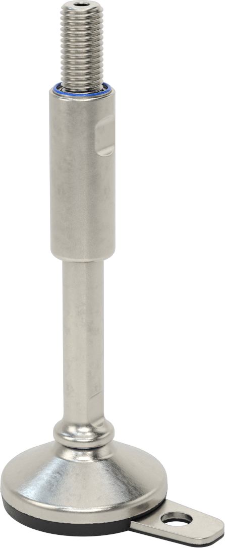 Dişli Saplamalı Sıhhi Döner Seviyeleme Montajı, Sabit Tutucu, 1 Delik, 4-1/8“ Uzunluk x 3/4”-10 Diş, 7-3/16" Yükseklik