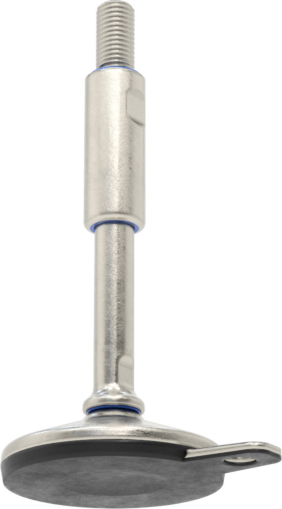 Dişli Saplamalı Sıhhi Döner Seviyeleme Montajı, Sabit Tutucu, 1 Delik, 4-1/8“ Uzunluk x 3/4”-10 Diş, 9-9/16" Yükseklik
