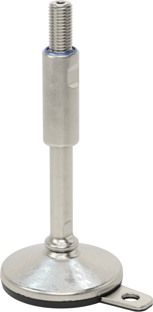 Dişli Saplamalı Sıhhi Döner Seviyeleme Montajı, Sabit Tutucu, 1 Delik, 4-1/8“ Uzunluk x 3/4”-10 Diş, 9-9/16" Yükseklik