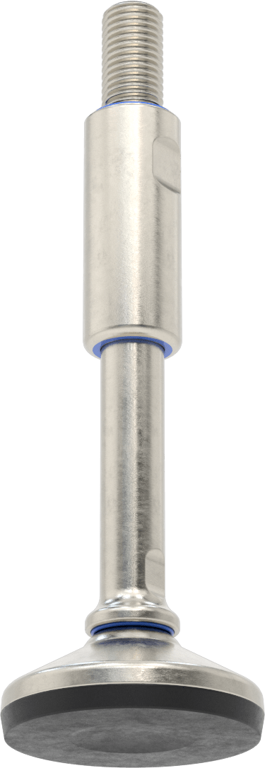 Dişli Saplamalı Sıhhi Döner Seviyeleme Montajı, M20 x 2,5 mm Diş, 3-1/8" Taban Çapı, 9-9/16" Toplam Yükseklik