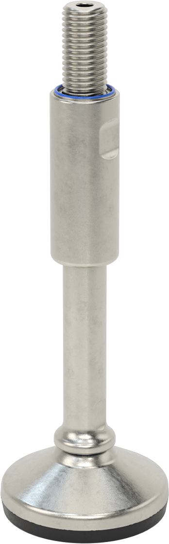 Dişli Saplamalı Sıhhi Döner Seviyeleme Montajı, M20 x 2,5 mm Diş, 3-1/8" Taban Çapı, 9-9/16" Toplam Yükseklik