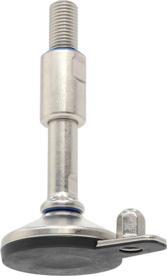 Dişli Saplamalı Sıhhi Döner Seviyeleme Montajı, Sabit Tutucu, 1 Ofset Delik, 2-7/8" Uzunluk x M20 x 2,5 mm Diş
