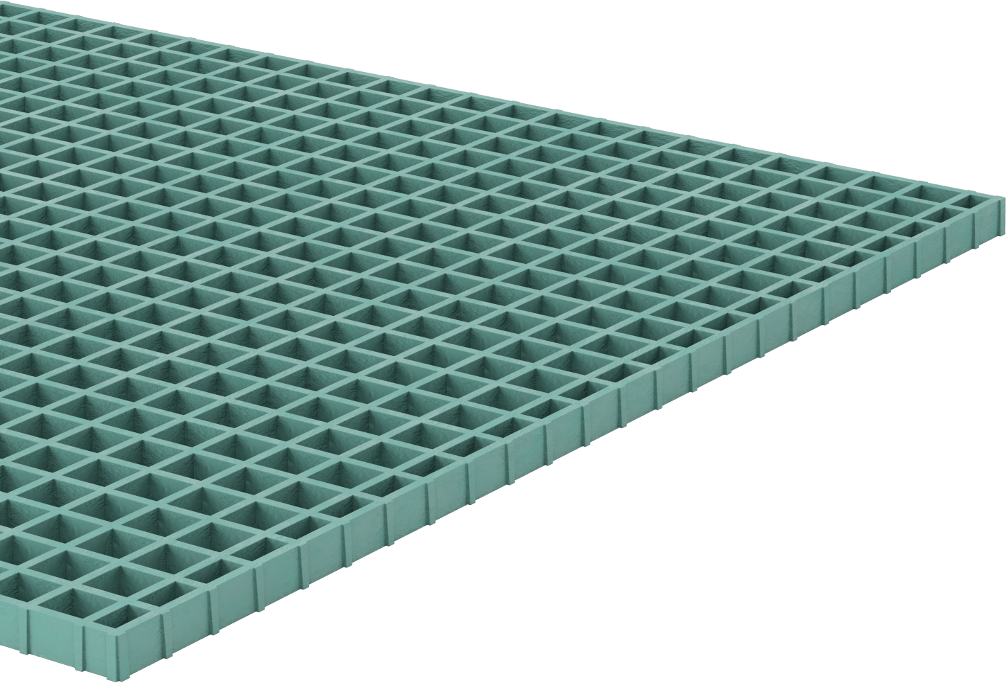 Fiberglas Çubuk Izgara, 3' Genişlik x 4'10" Uzunluk, 1" Yükseklikli Yatak Çubuğu