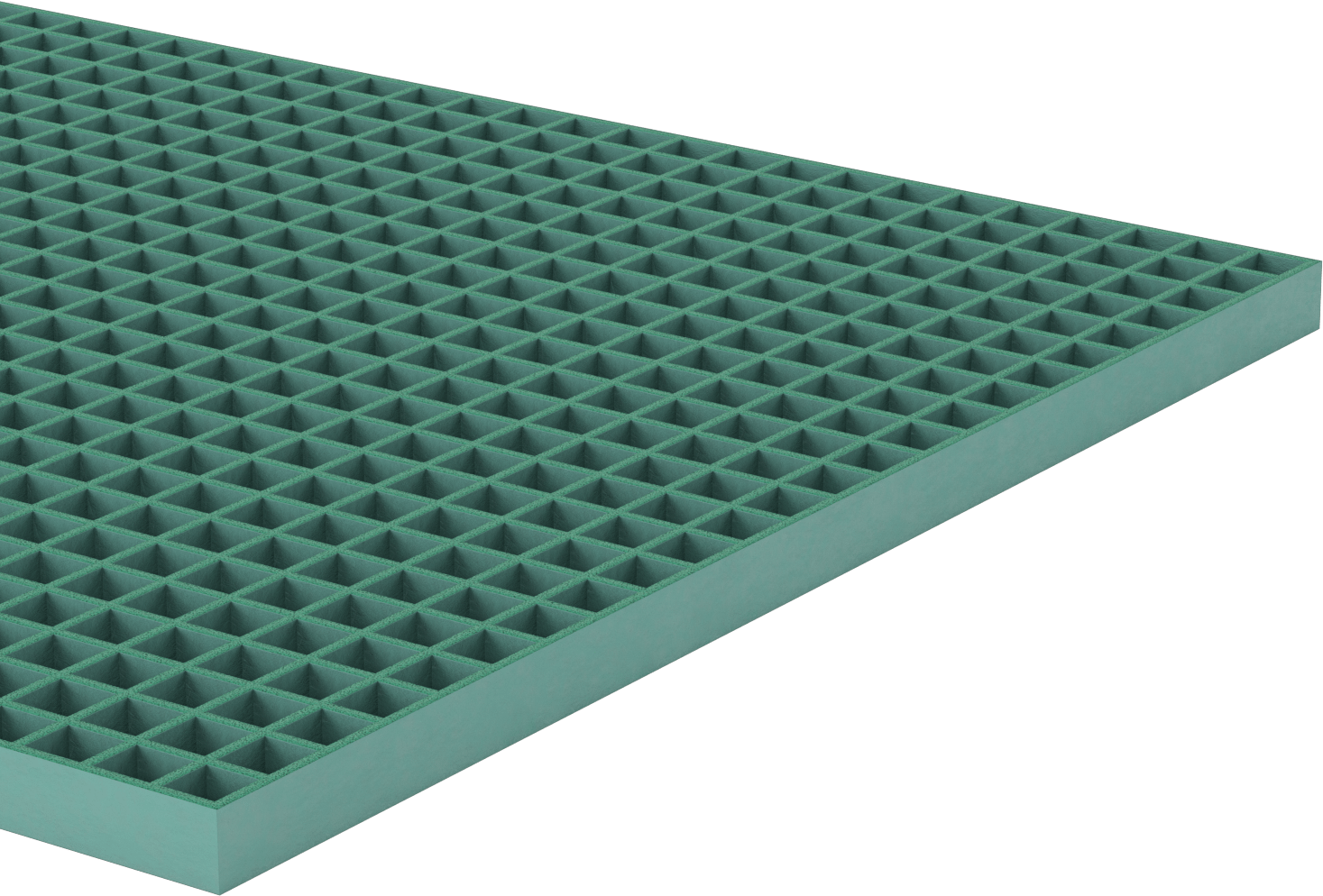 Fiberglas Çubuk Izgara, 3' Genişlik x 10' Uzunluk, 1-1/2" Yükseklikli Yatak Çubuğu