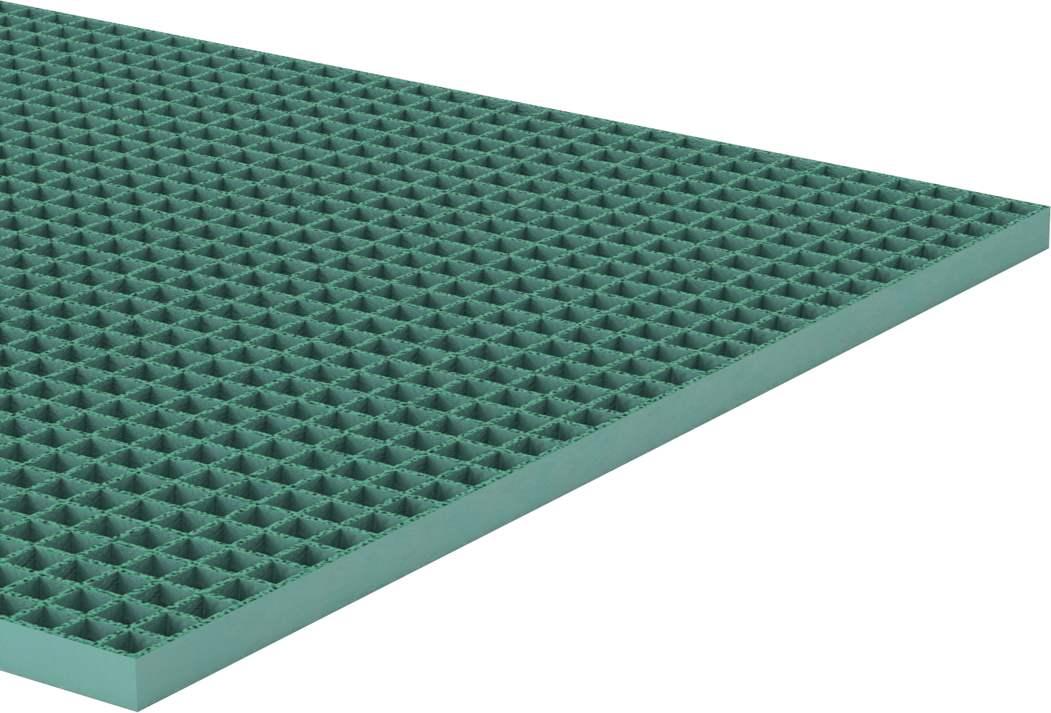 Fiberglas Çubuk Izgara, 4 fit Genişlik x 8 fit Uzunluk, 1-1/2" Yükseklikli Yatak Çubuğu
