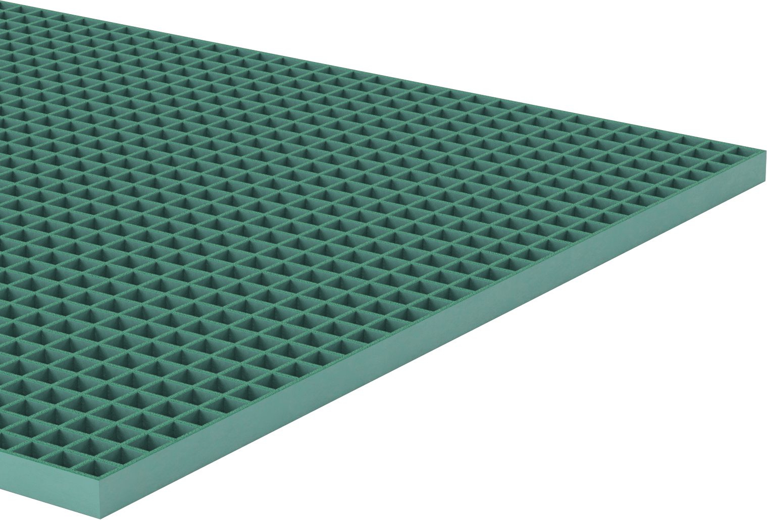 Fiberglas Çubuk Izgara, 4' Genişlik x 12' Uzunluk, 1-1/2" Yükseklikli Yatak Çubuğu