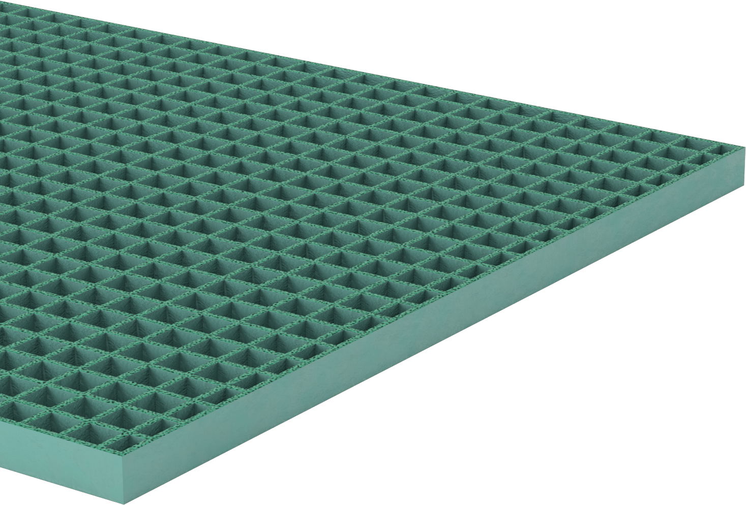 Fiberglas Çubuk Izgara, 3' Genişlik x 4'10" Uzunluk, 1-1/2" Yükseklikli Yatak Çubuğu