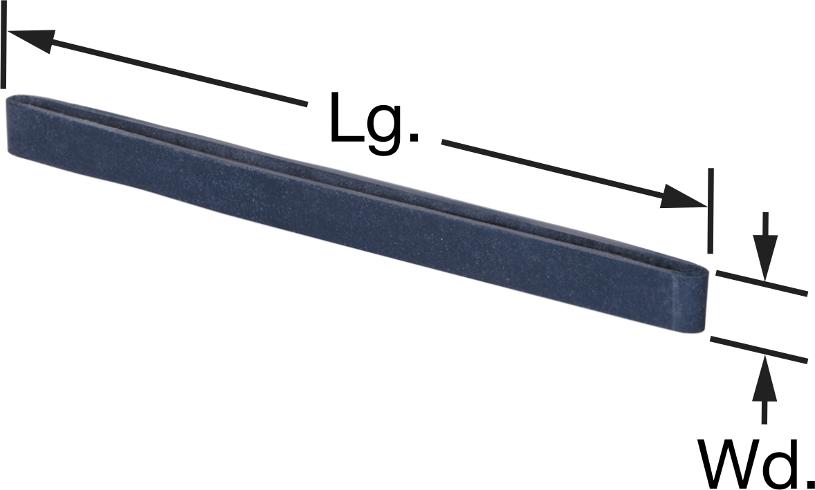 Metal Algılanabilir Lastik Bantlar, 1/4“ Genişlik x 4-15/16” Uzunluk