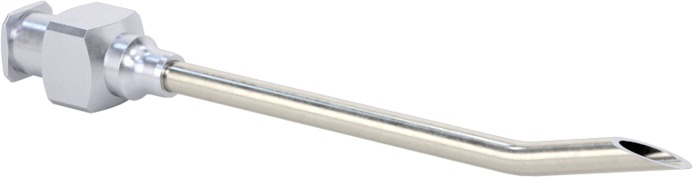 Yeniden Kullanılabilir Paslanmaz Çelik Şırınga İğnesi, Luer Lock Bağlantısı, Açılı, Keskin Eğimli Uç, 12 Gauge, 2" Uzunluk