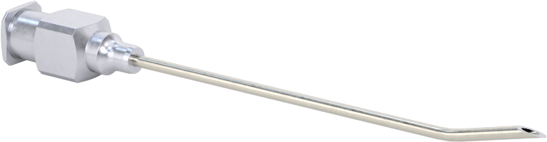 Yeniden Kullanılabilir Paslanmaz Çelik Şırınga İğnesi, Luer Lock Bağlantısı, Açılı, Keskin Eğimli Uç, 18 Gauge, 2" Uzunluk