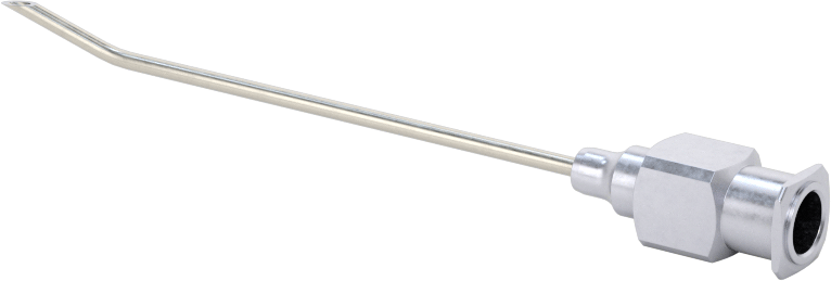 Yeniden Kullanılabilir Paslanmaz Çelik Şırınga İğnesi, Luer Lock Bağlantısı, Açılı, Keskin Eğimli Uç, 18 Gauge, 2" Uzunluk