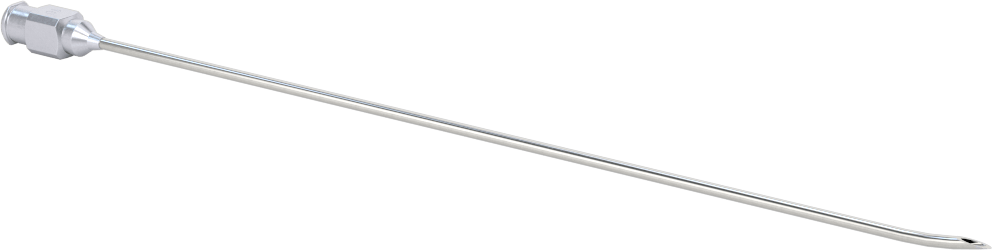Yeniden Kullanılabilir Paslanmaz Çelik Şırınga İğnesi, Luer Lock Bağlantısı, Açılı, Keskin Eğimli Uç, 16 Gauge, 6 inç Uzunluk