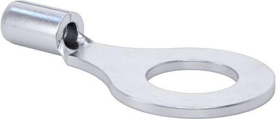 Yalıtımsız Halka Terminaller, 22-18 AWG ve 1/4" Vida Boyutu için, Nikel Kaplı Çelik