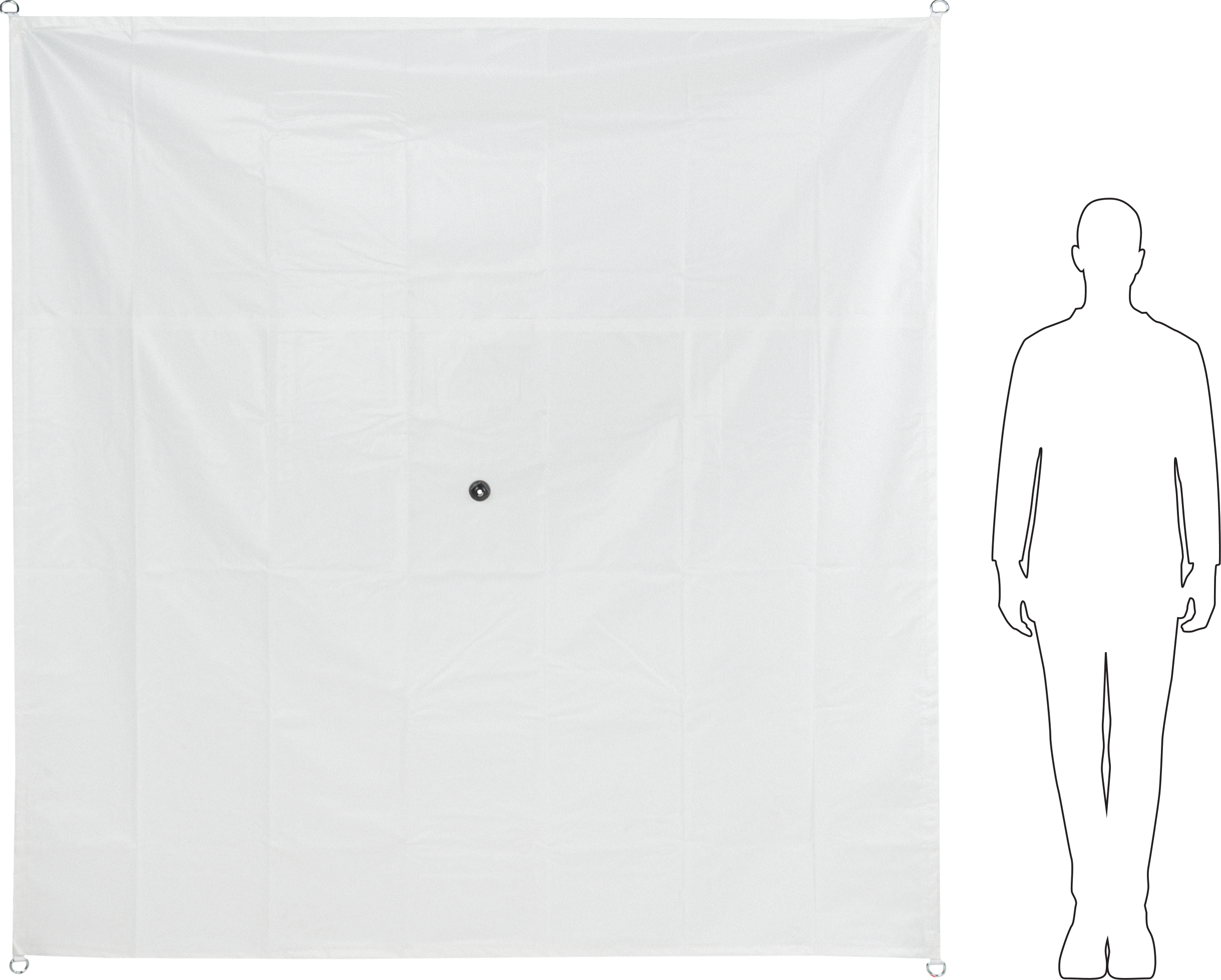 Tavan Sızıntı Drenaj Brandası, Vinil Kaplı Polyester Kumaş, 7' Genişlik x 7' Uzunluk
