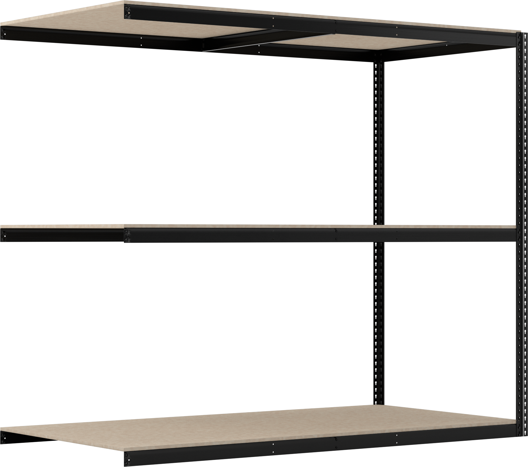Ağır Hizmet Tipi Raf, Ek Ünite, 3 Kompozit Raf, 96.5" x 84" x 48.5"
