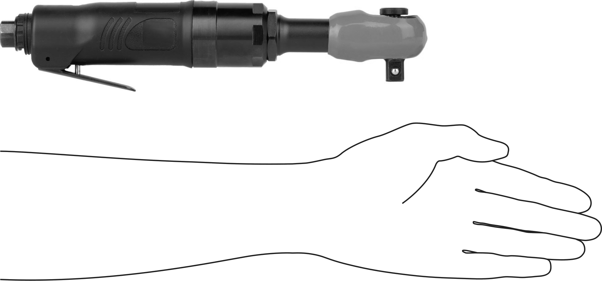 Havalı Cırcır Anahtarı, 1/2" Kare Tahrik, 75 ft-lbs. Maksimum Tork