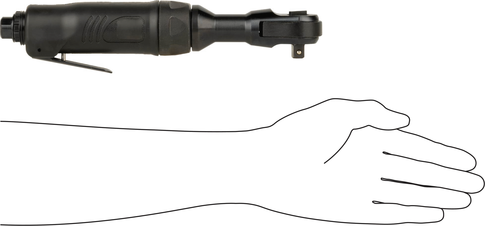 Havalı Cırcır Anahtarı, 3/8" Kare Tahrik, 110 ft.-lbs. Maksimum Tork